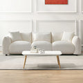 Divano moderno di metà secolo beige / arancione a 3 posti