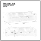Divano moderno di metà secolo beige / arancione a 3 posti