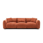 Divano moderno di metà secolo beige / arancione a 3 posti