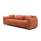 Divano moderno di metà secolo beige / arancione a 3 posti