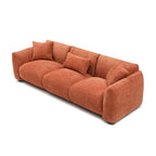 Divano moderno di metà secolo beige / arancione a 3 posti
