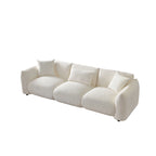 Divano moderno di metà secolo beige / arancione a 3 posti