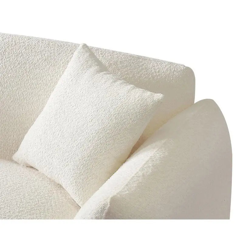 Divano moderno di metà secolo beige / arancione a 3 posti