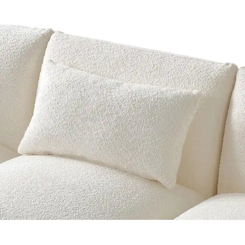 Divano moderno di metà secolo beige / arancione a 3 posti