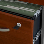 Mocha Cherry / Hansen Cherry Right-Handed L-Shaped Desk with Mobile File Cabinet, 1-Person