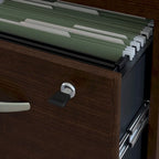 Mocha Cherry / Hansen Cherry Right-Handed L-Shaped Desk with Mobile File Cabinet, 1-Person