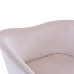 Poltrona d'accento in tessuto teddy verde acqua / rosa / bianco crema, schienale curvo, gambe dorate, seduta singola