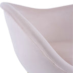 Poltrona d'accento in tessuto teddy verde acqua / rosa / bianco crema, schienale curvo, gambe dorate, seduta singola