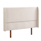 Letto a piattaforma in bambù marrone, testiera in lino a doppia ala da 48", King/Queen, 1 persona
