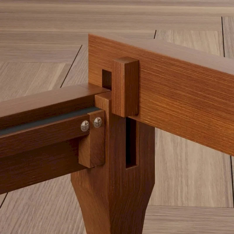 Letto a piattaforma in bambù marrone, testiera in lino a doppia ala da 48", King/Queen, 1 persona