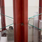 Cherry Corner Curio Cabinet with Glass Doors & Shelves, Lighted, Single-User Assembly