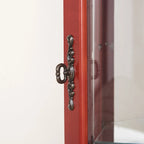 Cherry Corner Curio Cabinet with Glass Doors & Shelves, Lighted, Single-User Assembly