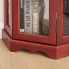 Cherry Corner Curio Cabinet with Glass Doors & Shelves, Lighted, Single-User Assembly