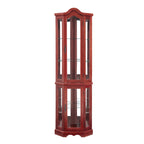 Cherry Corner Curio Cabinet with Glass Doors & Shelves, Lighted, Single-User Assembly