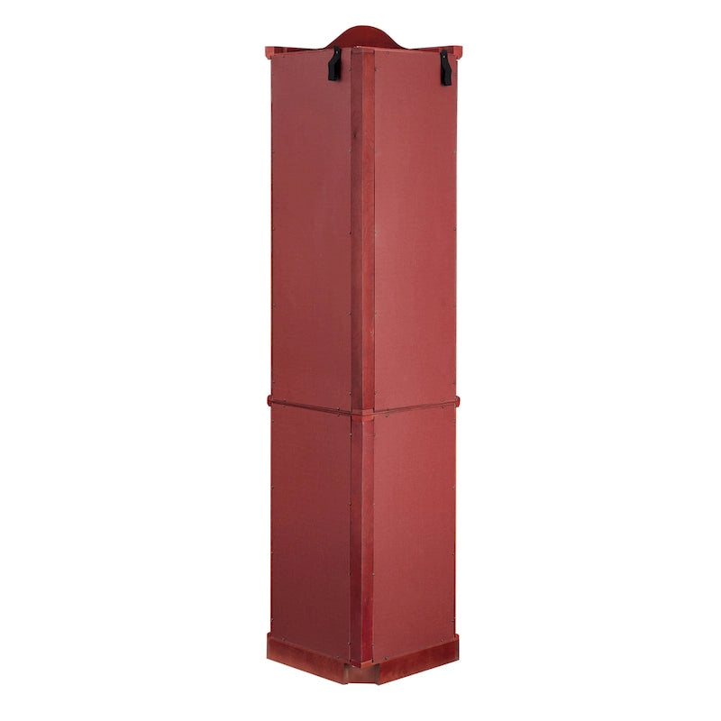 Cherry Corner Curio Cabinet with Glass Doors & Shelves, Lighted, Single-User Assembly