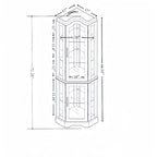 Cherry Corner Curio Cabinet with Glass Doors & Shelves, Lighted, Single-User Assembly