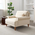 Poltrona d'accento in velluto beige, seduta singola