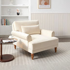 Poltrona d'accento in velluto beige, seduta singola