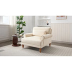Poltrona d'accento in velluto beige, seduta singola