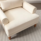 Poltrona d'accento in velluto beige, seduta singola
