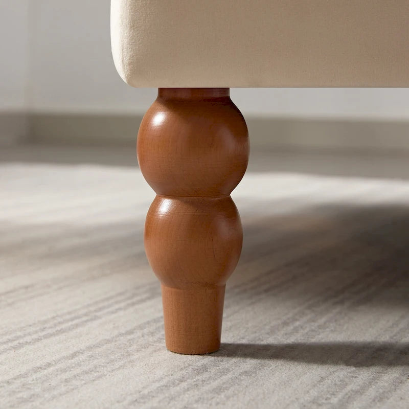 Poltrona d'accento in velluto beige, seduta singola