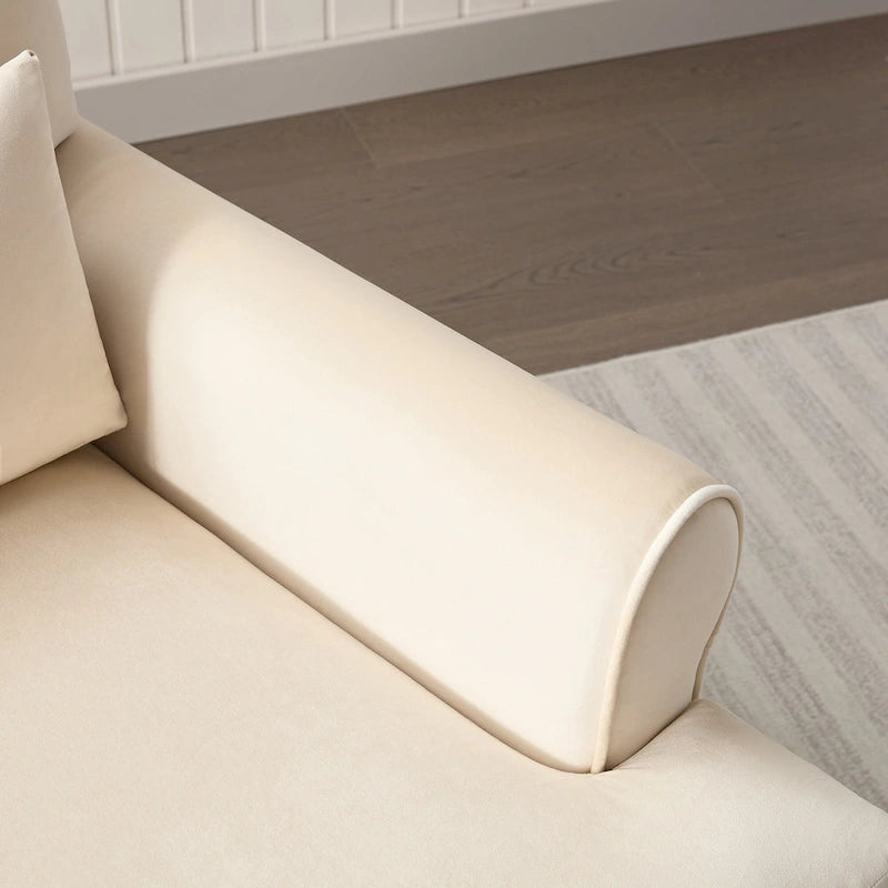 Poltrona d'accento in velluto beige, seduta singola