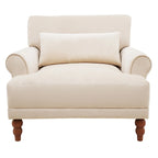 Poltrona d'accento in velluto beige, seduta singola