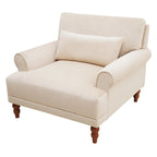 Poltrona d'accento in velluto beige, seduta singola