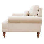Poltrona d'accento in velluto beige, seduta singola
