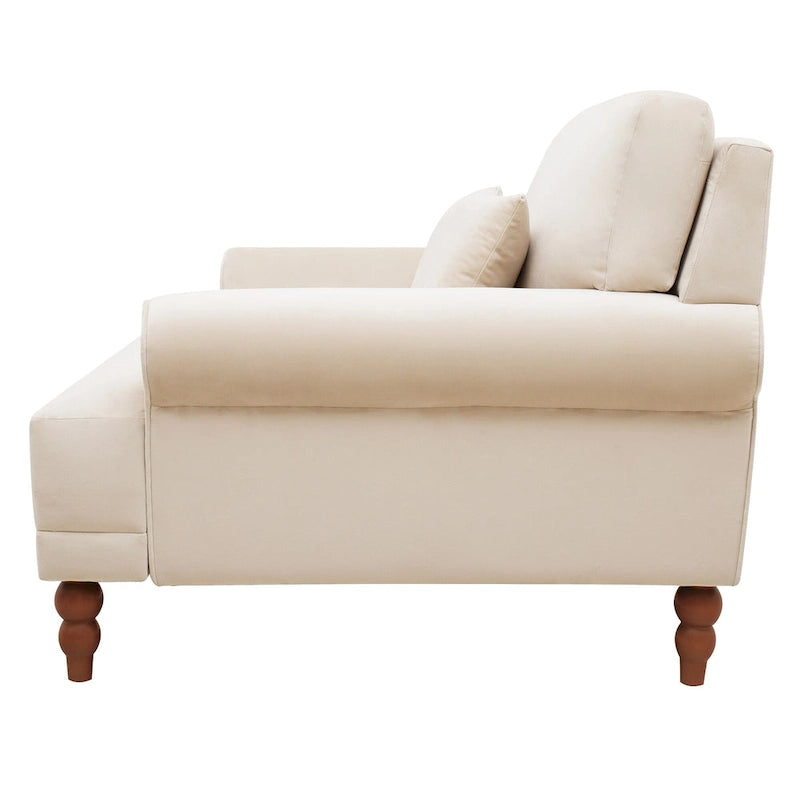 Poltrona d'accento in velluto beige, seduta singola