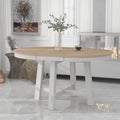 Round Extendable Dining Table, Oak/Antique White or Wood Wash, Seats 4–6