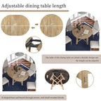 Round Extendable Dining Table, Oak/Antique White or Wood Wash, Seats 4–6