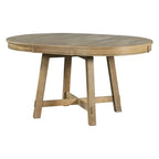 Round Extendable Dining Table, Oak/Antique White or Wood Wash, Seats 4–6