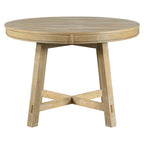 Round Extendable Dining Table, Oak/Antique White or Wood Wash, Seats 4–6