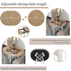 Round Extendable Dining Table, Oak/Antique White or Wood Wash, Seats 4–6