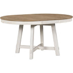 Round Extendable Dining Table, Oak/Antique White or Wood Wash, Seats 4–6