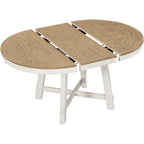 Round Extendable Dining Table, Oak/Antique White or Wood Wash, Seats 4–6