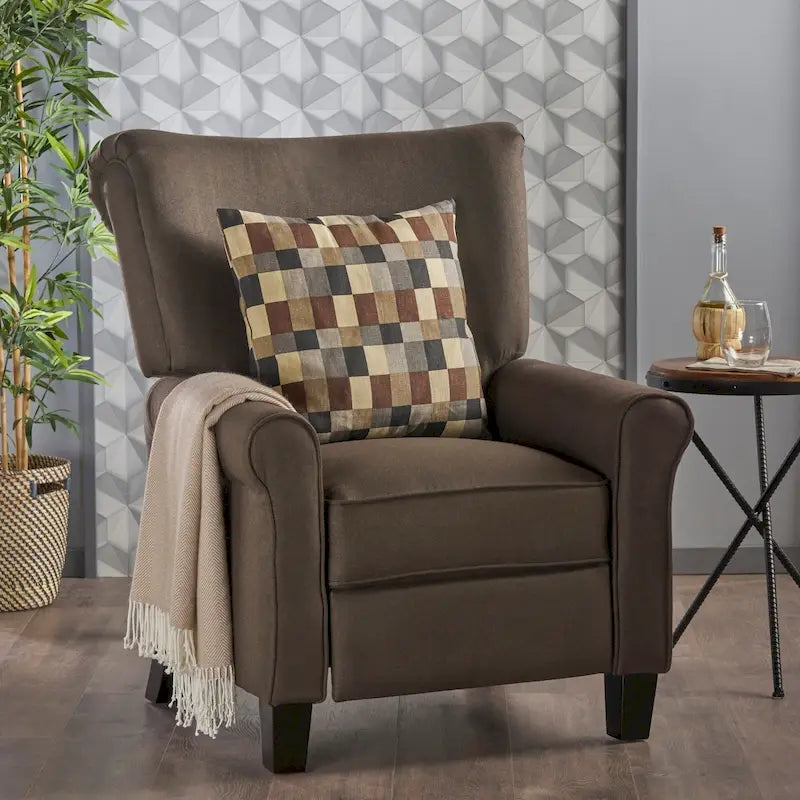 Traditional Fabric Recliner, Single Seat – Charcoal / Coffee / Teal / Grey