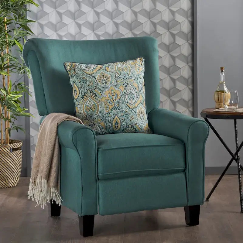 Traditional Fabric Recliner, Single Seat – Charcoal / Coffee / Teal / Grey