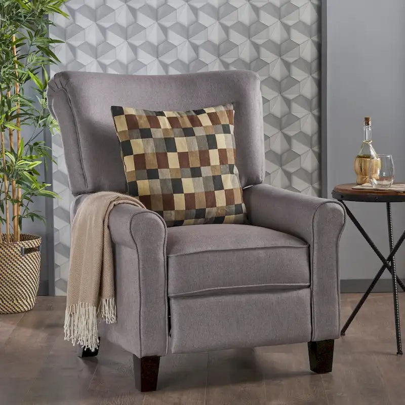 Traditional Fabric Recliner, Single Seat – Charcoal / Coffee / Teal / Grey