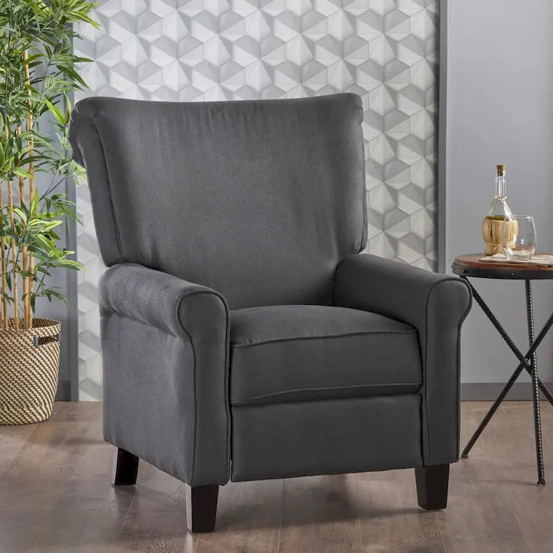 Traditional Fabric Recliner, Single Seat – Charcoal / Coffee / Teal / Grey