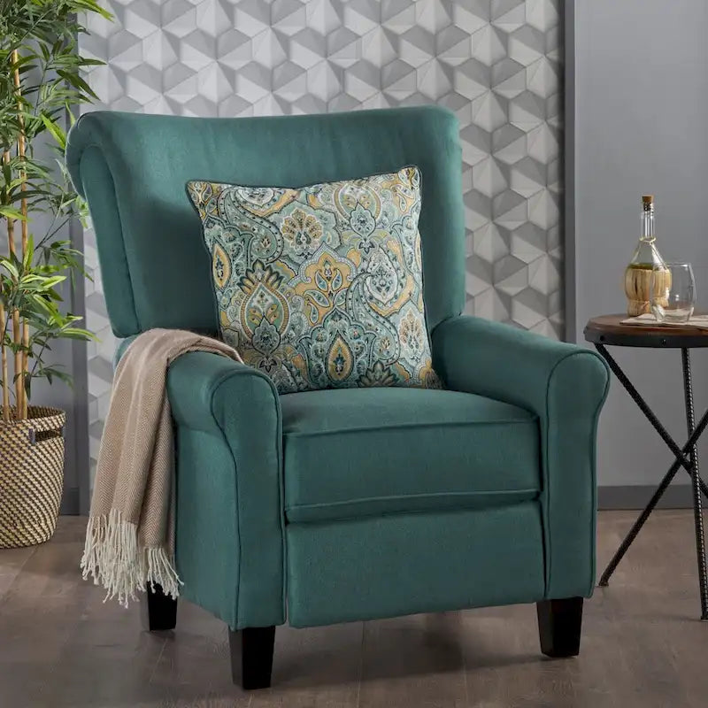 Fauteuil inclinable traditionnel en tissu, 1 place – anthracite / café / bleu sarcelle / gris
