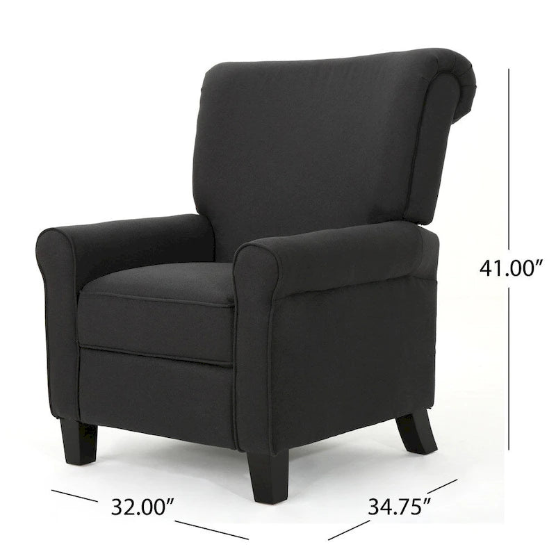 Fauteuil inclinable traditionnel en tissu, 1 place – anthracite / café / bleu sarcelle / gris