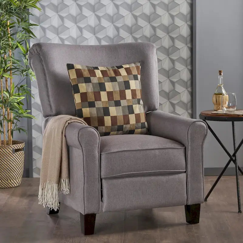 Fauteuil inclinable traditionnel en tissu, 1 place – anthracite / café / bleu sarcelle / gris