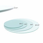 Clear Round Tempered Glass Table Top, Flat Polished Edge