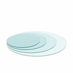 Clear Round Tempered Glass Table Top, Flat Polished Edge
