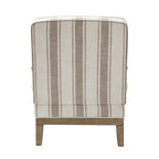 Boerderijstijl accentfauteuil in grijs/strepen/blauw/beige, polyester en massief hout, set van 2
