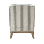 Boerderijstijl accentfauteuil in grijs/strepen/blauw/beige, polyester en massief hout, set van 2