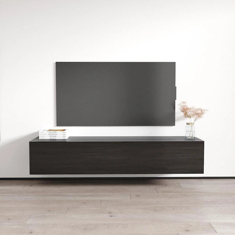 Mobile TV sospeso a parete nero / bianco / rovere / grigio, 63", adatto a TV fino a 70", montaggio per 1 persona