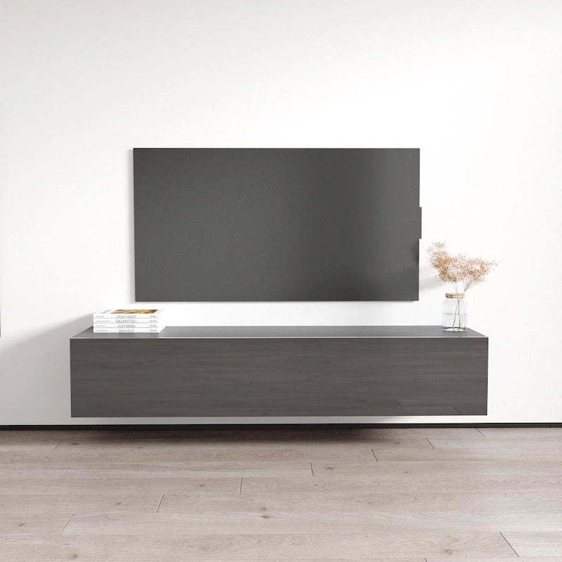 Mobile TV sospeso a parete nero / bianco / rovere / grigio, 63", adatto a TV fino a 70", montaggio per 1 persona